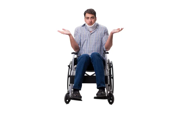 Tekerlekli sandalyede yaralanan adam — Stok fotoğraf