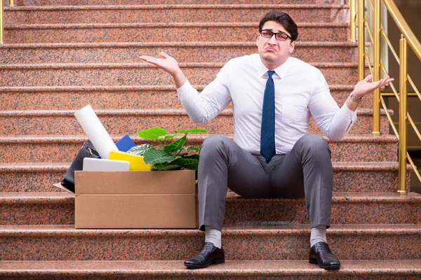 Young businessman on the street after dismissal — Stock Photo, Image