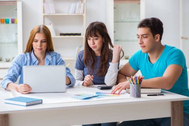 Tasarımcı takımı yeni iç projeyi tartışıyor