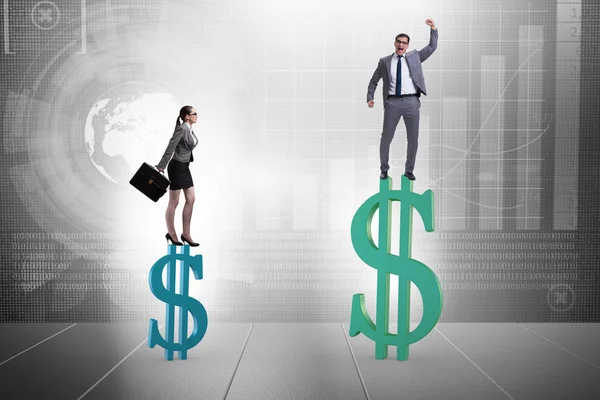 Concept of inequal pay and gender gap between man woman — Stock Photo, Image