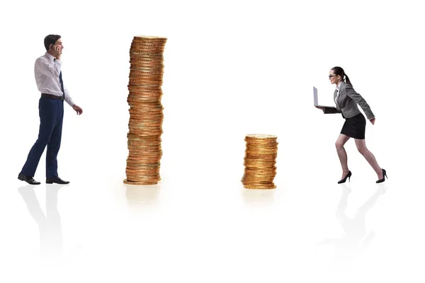 Concept of inequal pay and gender gap between man woman — Stock Photo, Image