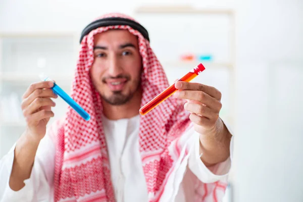 Arab chemist working in the lab office — Stock Photo, Image
