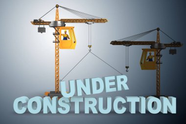 Crane tarafından kaldırdı inşaat harfler altında