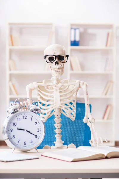 Zakenman van Skeleton op kantoor — Stockfoto