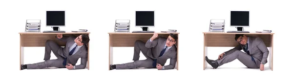 Zakenman verstopt in het kantoor — Stockfoto