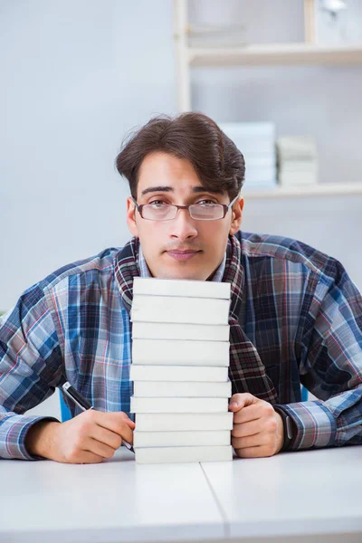 Writer presenting his books to public — Stock Photo, Image