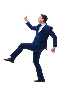 Beyaz zemin üzerinde izole iş adamı