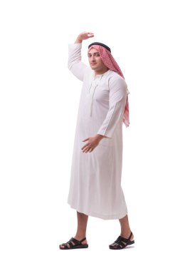 Arap işadamı beyaz arka planda izole edilmiş