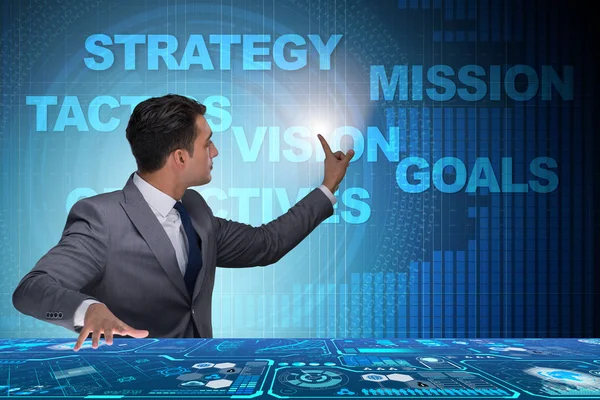 Biznesmen w koncepcji planowania strategicznego — Zdjęcie stockowe