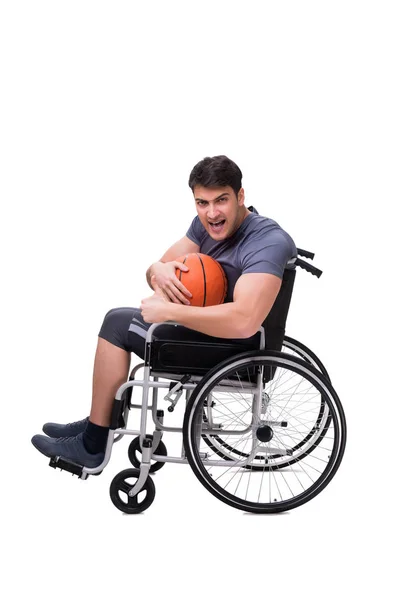 Basketballspieler erholt sich von Verletzung im Rollstuhl — Stockfoto