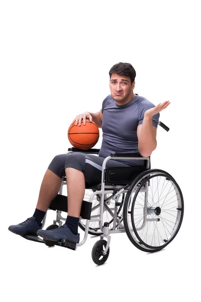 Basketspelare som återhämtar sig från skada på rullstol — Stockfoto