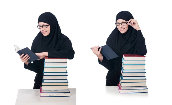 Jonge moslim studente met boeken — Stockfoto