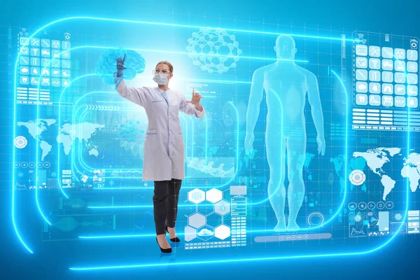 Doctora en telemedicina concepto futurista — Foto de Stock