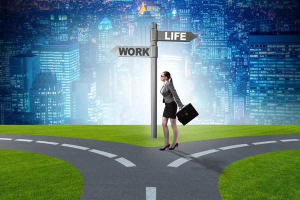Pracovní život nebo domácí rovnováha podnikatelský koncept — Stock fotografie
