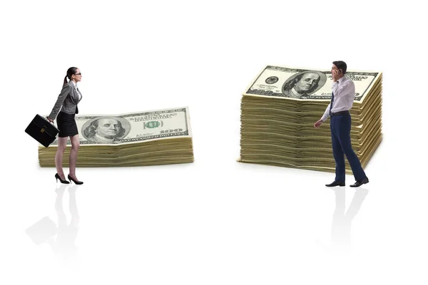 Concepto de desigualdad salarial y brecha de género entre la mujer y el hombre —  Fotos de Stock