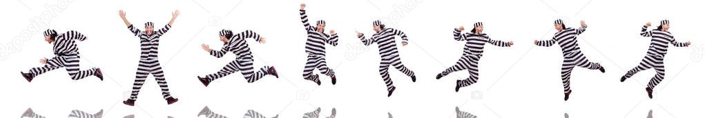 Prison inmate isolated on the white background