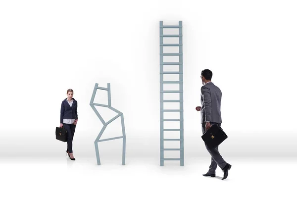 Concept of inequal career opportunities between man woman — Stock Photo, Image