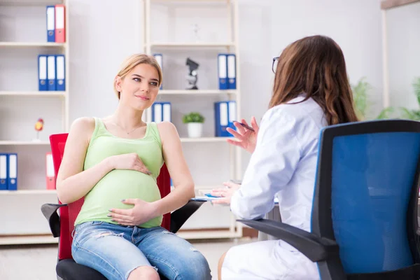 Pregnant woman visiting doctor for regular check-up — Stock Photo, Image