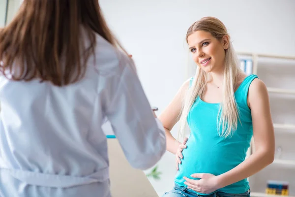 Pregnant woman at regular pregnancy check-up — Stock Photo, Image