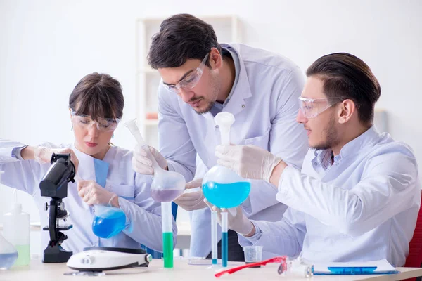 Team of chemists working in the lab — Stock Photo, Image