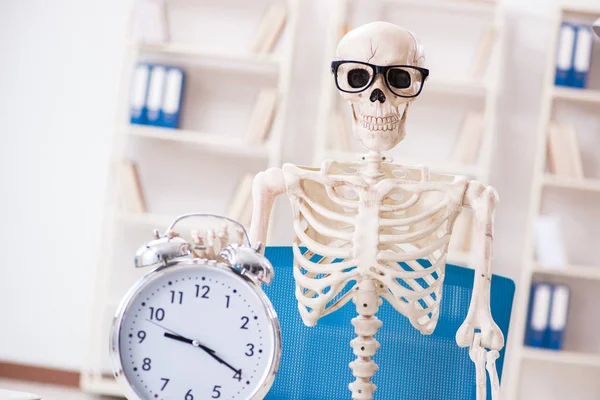 Skeleton businessman working in the office — Stock Photo, Image