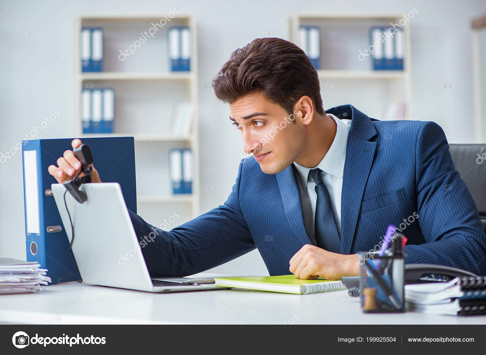 Young Help Desk Operator Working Office Stock Photo C Elnur