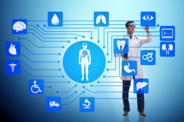 Sanal tuşlara basılı doktorların teletıp kavramı