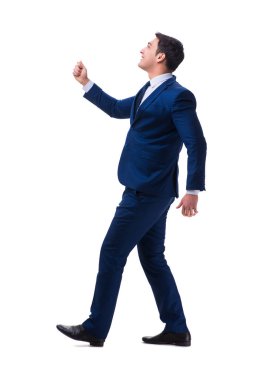 Beyaz zemin üzerinde izole iş adamı