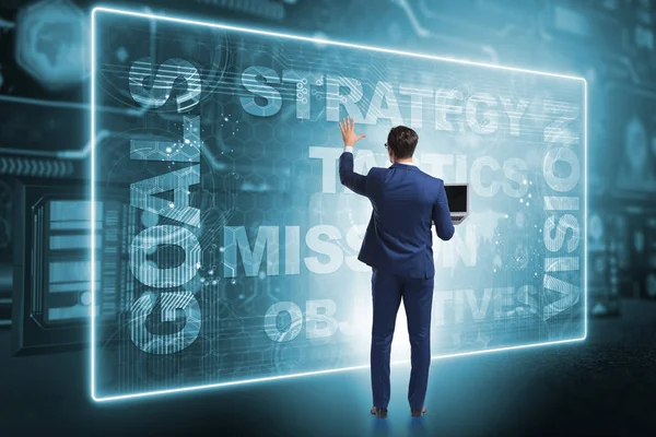 Affärsman i strategisk planering koncept — Stockfoto