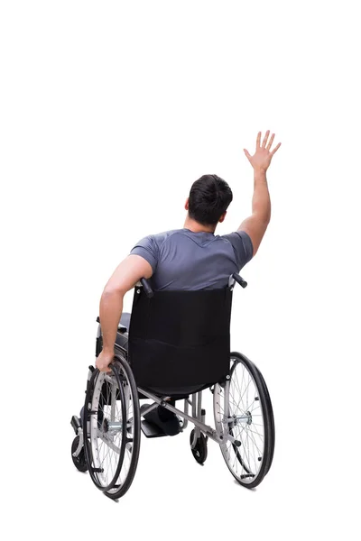 Man on wheelchair isolated on white background — Stock Photo, Image