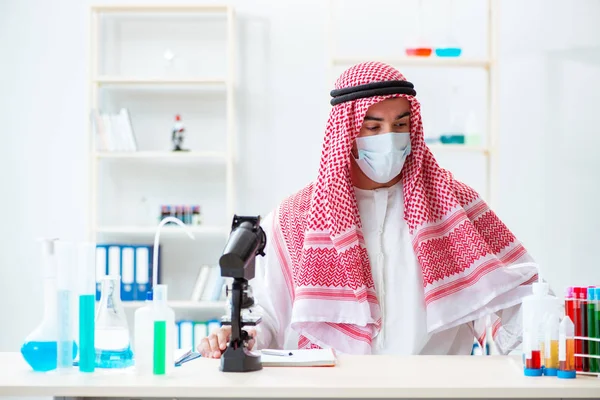 Arab chemist working in the lab office — Stock Photo, Image