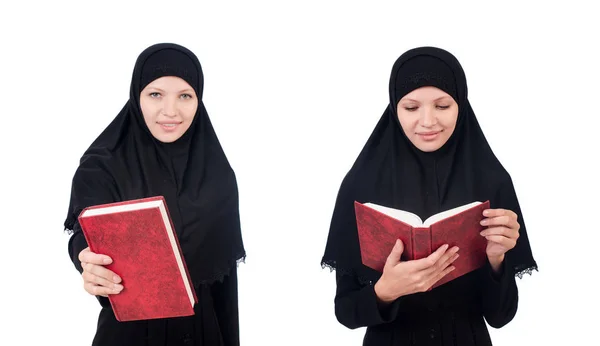 Молода мусульманка студентка з книгами — стокове фото