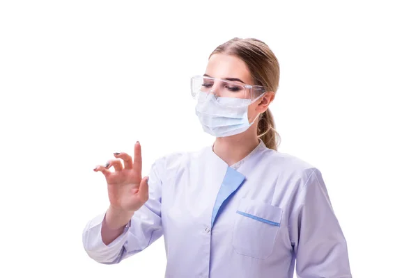 Giovane donna medico isolato su sfondo bianco — Foto Stock