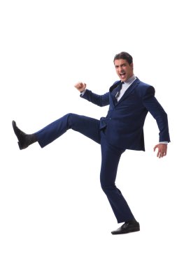 Genç işadamı beyaz arka planda izole edilmiş 