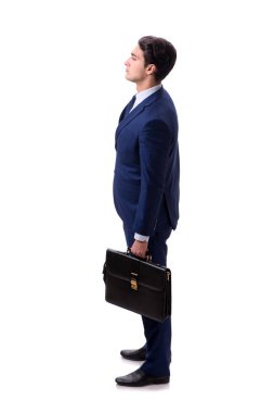 Genç işadamı beyaz arka planda izole edilmiş 