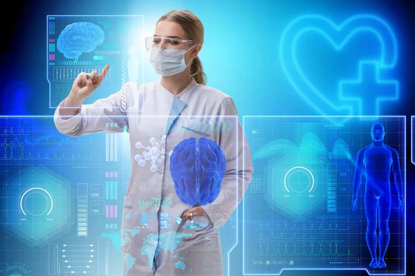 Medico donna in telemedicina concetto futuristico — Foto Stock