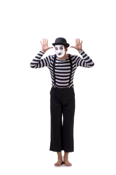 Young mime isolated on white background — Stock Photo, Image