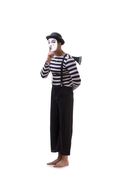 Mime med yxa isolerad på vit bakgrund — Stockfoto