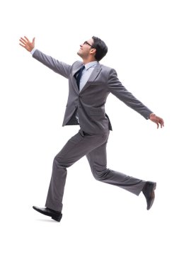 Beyaz zemin üzerinde izole iş adamı