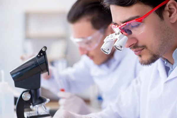 Equipo de químicos trabajando en el laboratorio — Foto de Stock