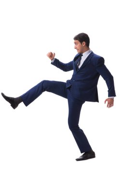 Genç işadamı beyaz arka planda izole edilmiş 