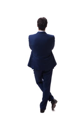 Genç işadamı beyaz arka planda izole edilmiş 