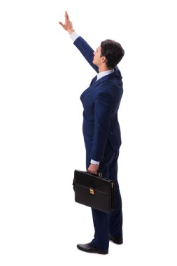 Genç işadamı beyaz arka planda izole edilmiş 