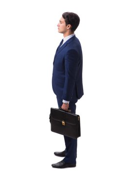 Genç işadamı beyaz arka planda izole edilmiş 