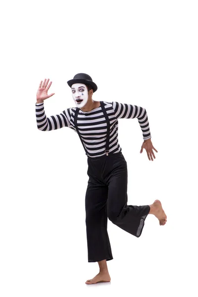 Young mime isolated on white background — Stock Photo, Image