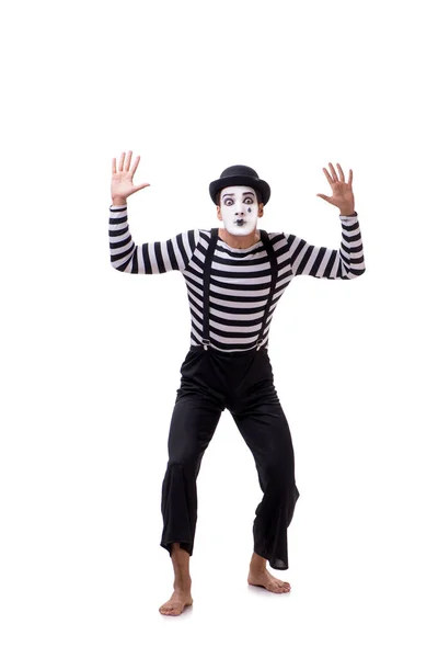 Young mime isolated on white background — Stock Photo, Image