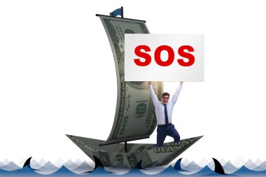 İş adamı teknedeki SOS mesajı için yardım istiyor.