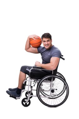 Tekerlekli sandalye üzerinde yaralanma kurtarma basketbolcu