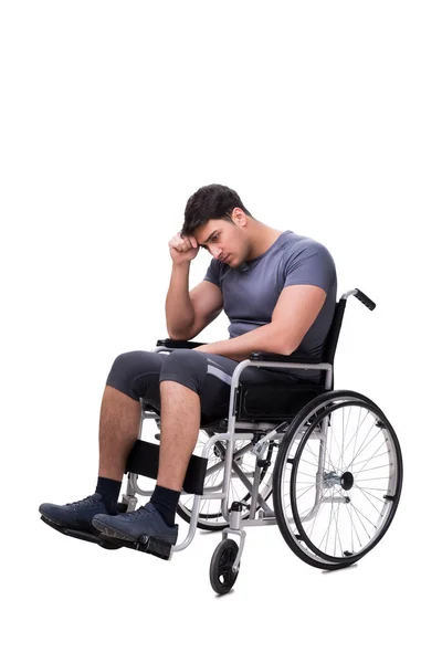 Man on wheelchair isolated on white background — Stock Photo, Image