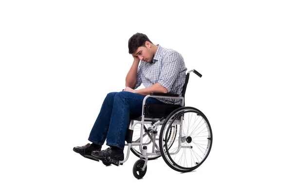 Man on wheelchair isolated on white background — Stock Photo, Image